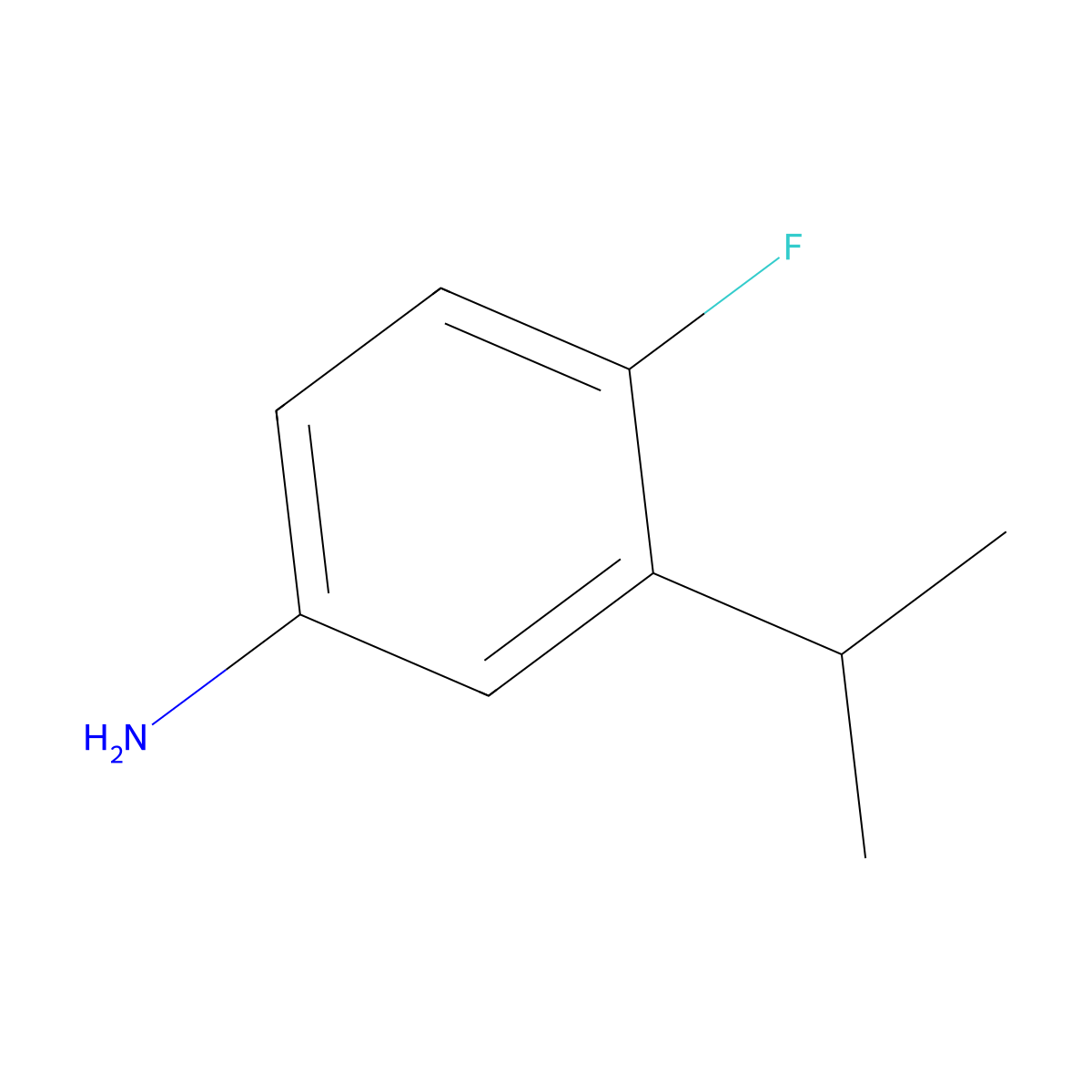 4-Fluoro-3-(propan-2-yl)aniline molecular structure, CAS 710351-86-3