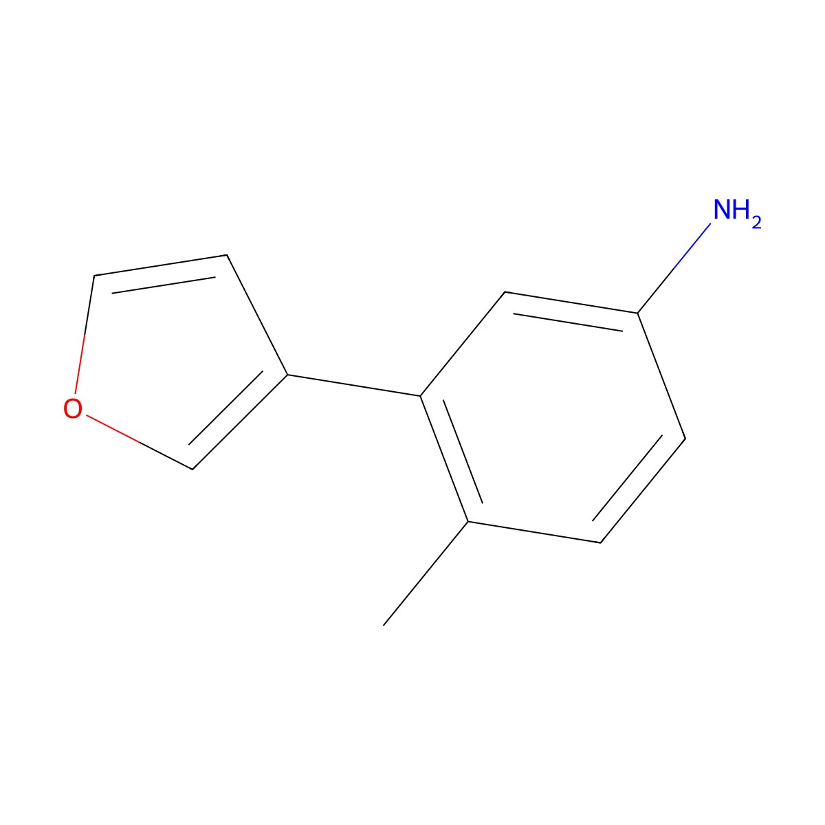 4-Methyl-3-(3-furyl)-aniline molecular structure, CAS 710351-88-5