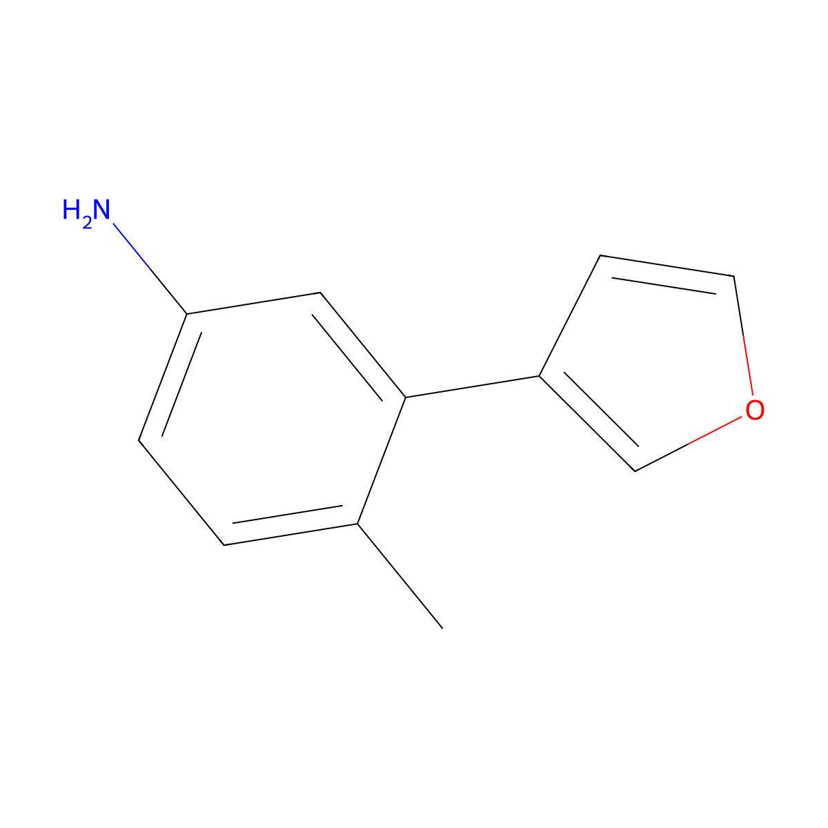 4-Methyl-3-(3-furyl)-aniline molecular structure, CAS 710351-88-5
