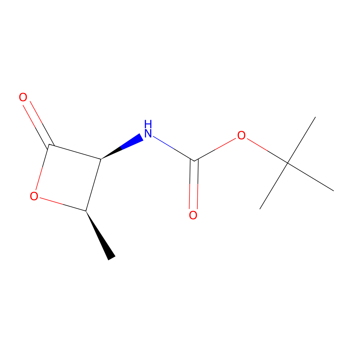 tert-Butyl (2R,3S)-2-methyl-4-oxooxetan-3-ylcarbamate molecular structure, CAS 710354-67-9