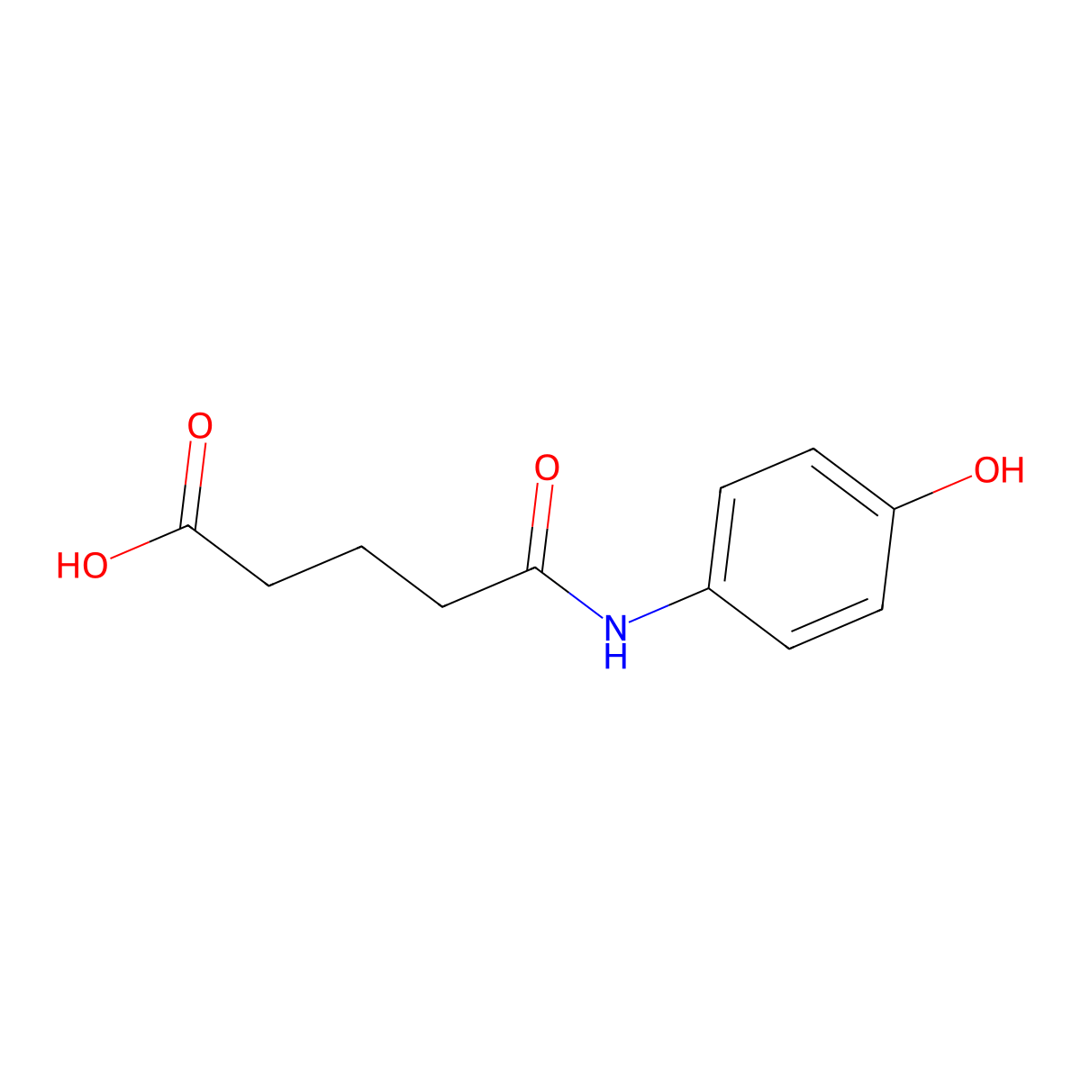 5-(4-Hydroxyanilino)-5-oxopentanoic acid molecular structure, CAS 71039-74-2