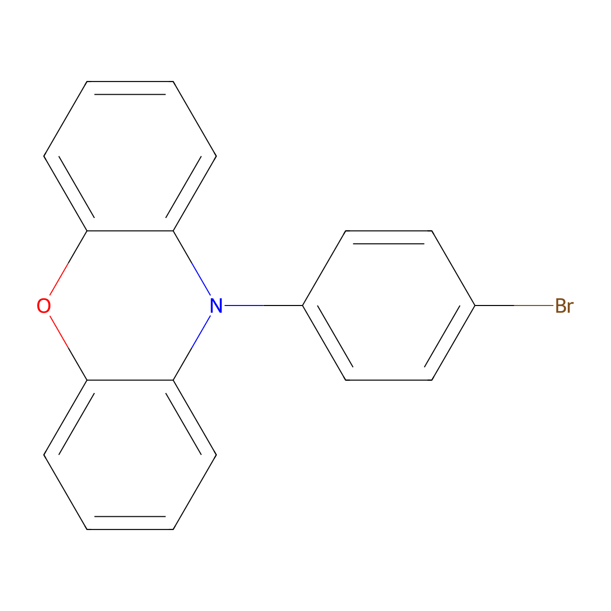 10-(4-Bromophenyl)-10H-phenoxazine molecular structure, CAS 71041-21-9