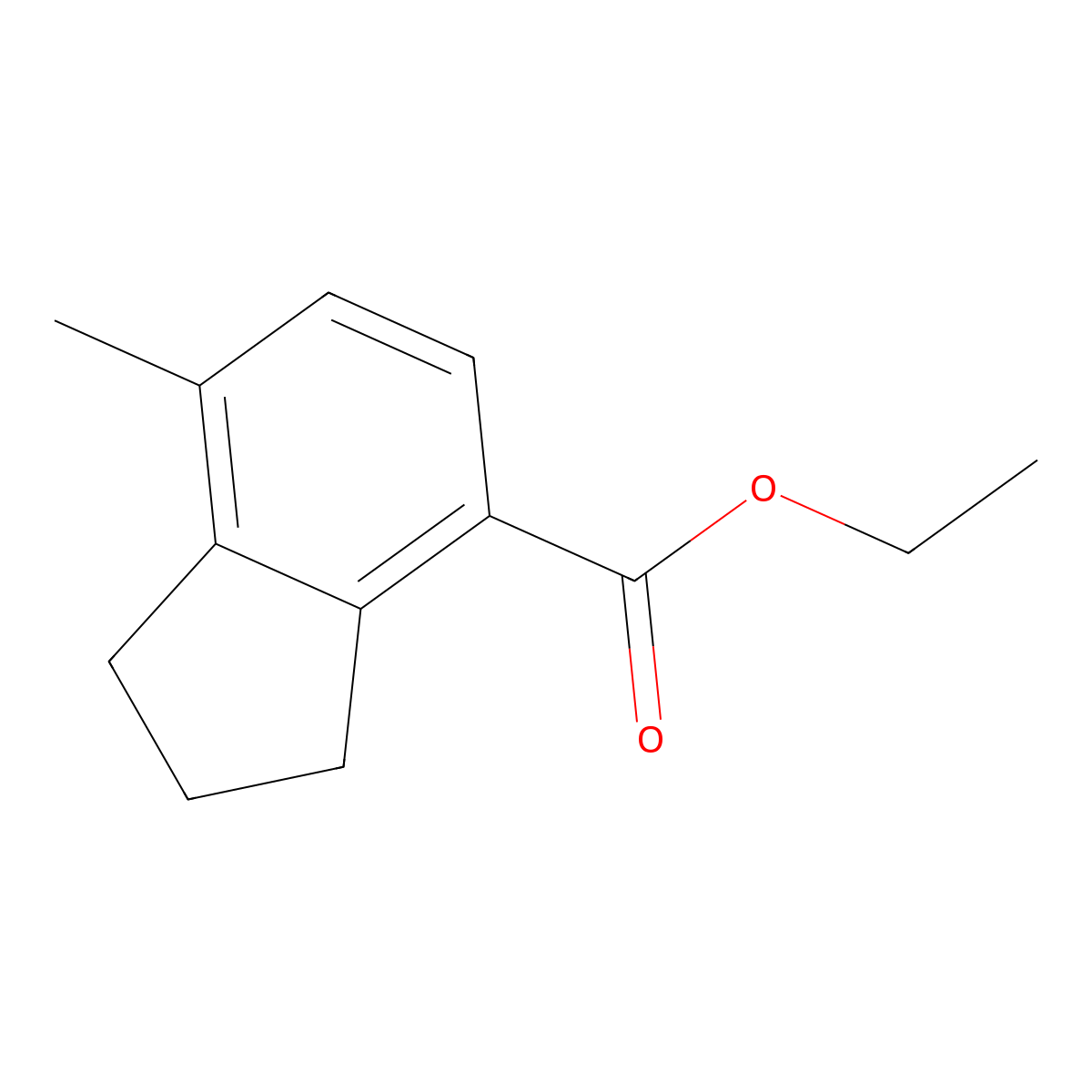1H-Indene-4-carboxylic acid, 2,3-dihydro-7-methyl-, ethyl ester molecular structure, CAS 71042-72-3
