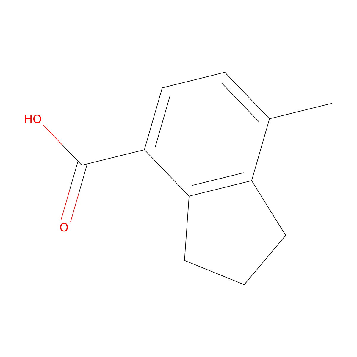 1H-Indene-4-carboxylic acid, 2,3-dihydro-7-methyl- molecular structure, CAS 71042-74-5
