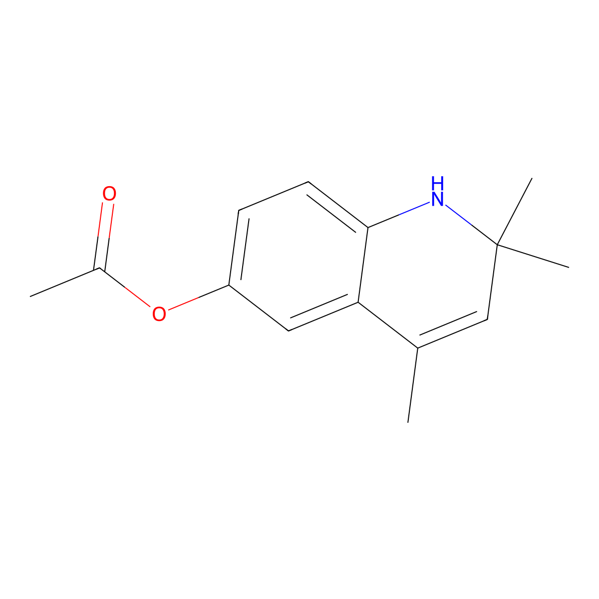 2,2,4-Trimethyl-1,2-dihydroquinolin-6-yl acetate molecular structure, CAS 71043-64-6