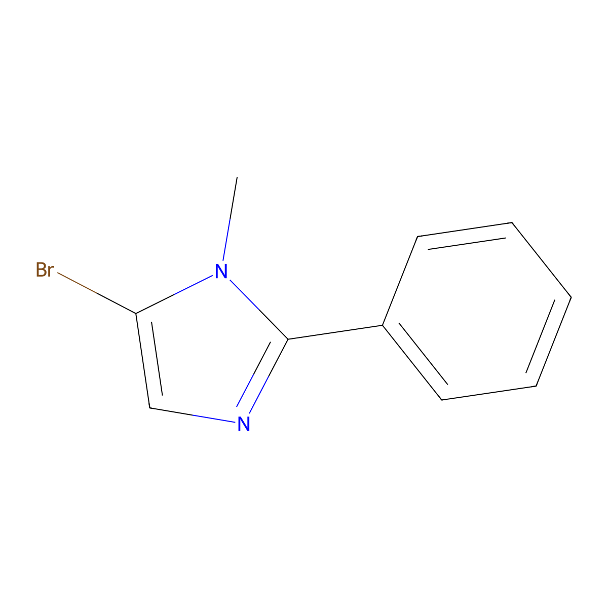 5-Bromo-1-methyl-2-phenyl-1H-imidazole molecular structure, CAS 71045-44-8