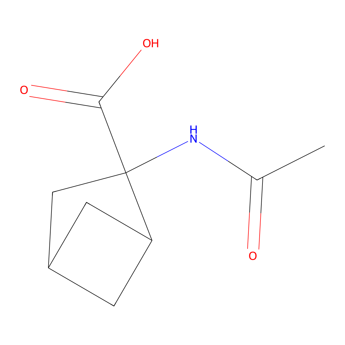 2-Acetamidobicyclo[2.1.1]hexane-2-carboxylic acid molecular structure, CAS 71046-20-3