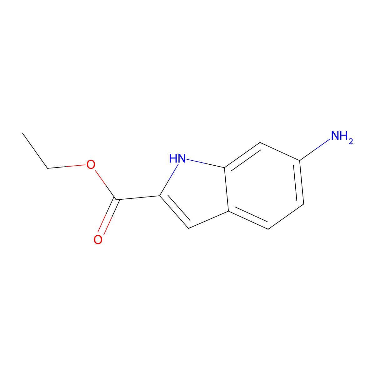 ethyl 6-amino-1H-indole-2-carboxylate molecular structure, CAS 71056-60-5
