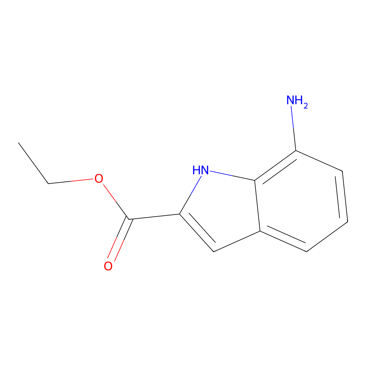 1H-Indole-2-carboxylic acid, 7-amino-, ethyl ester molecular structure, CAS 71056-61-6