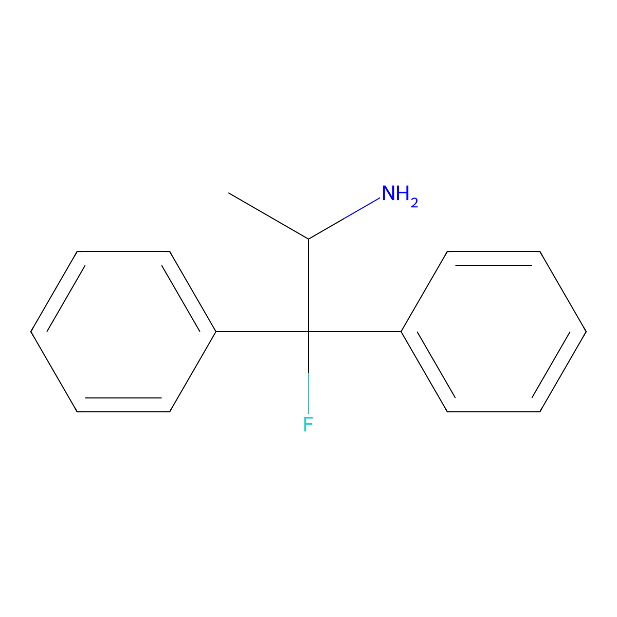 1-Fluoro-1,1-diphenylpropan-2-amine molecular structure, CAS 71057-03-9