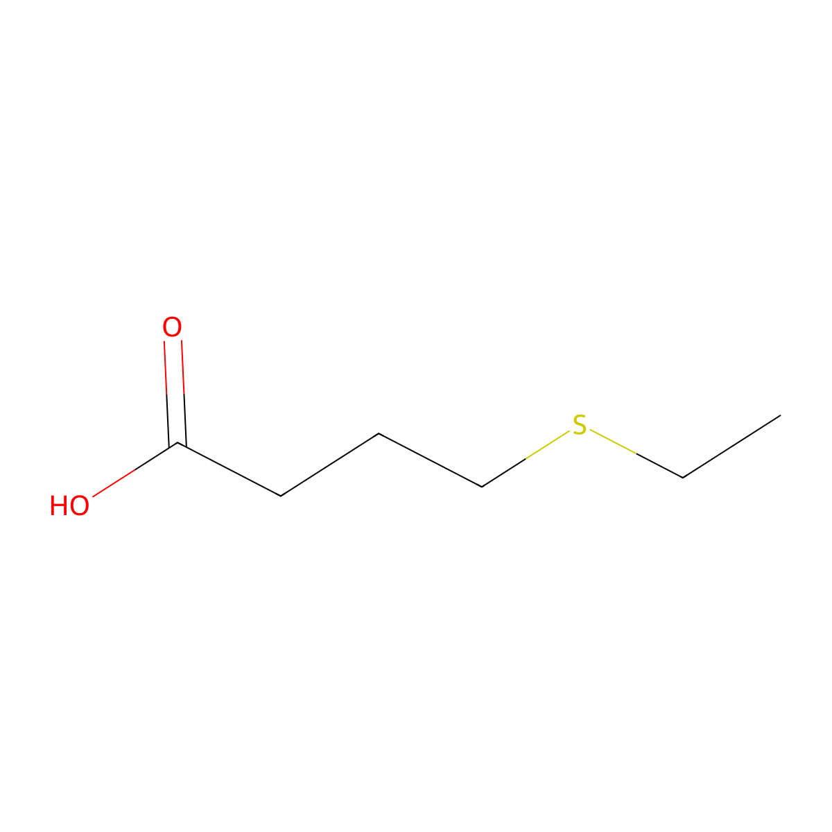 Butyric acid, 4-ethylthio- molecular structure, CAS 71057-15-3