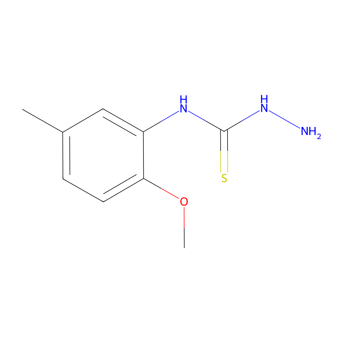 4-(2-Methoxy-5-methylphenyl)-3-thiosemicarbazide molecular structure, CAS 71058-34-9