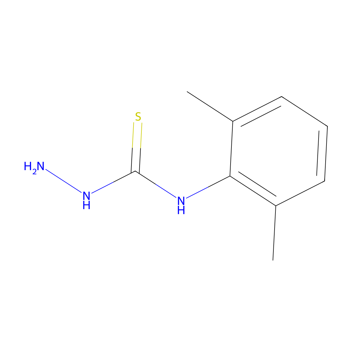 3-Amino-1-(2,6-dimethylphenyl)thiourea molecular structure, CAS 71058-35-0