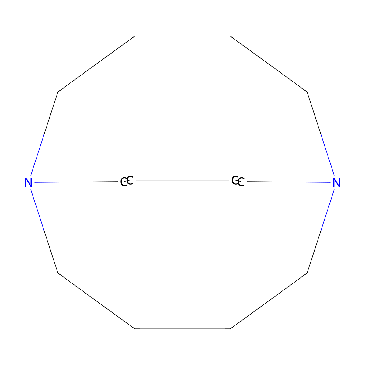 1,6-Diazabicyclo(4.4.4)tetradecane molecular structure, CAS 71058-67-8