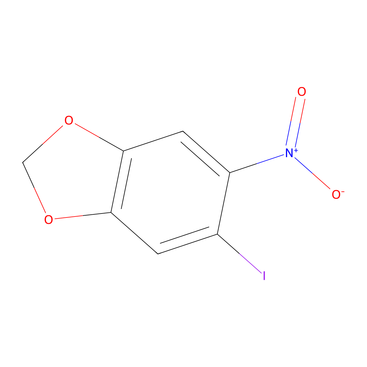 5-Iodo-6-nitro-1,3-benzodioxole molecular structure, CAS 7106-74-3