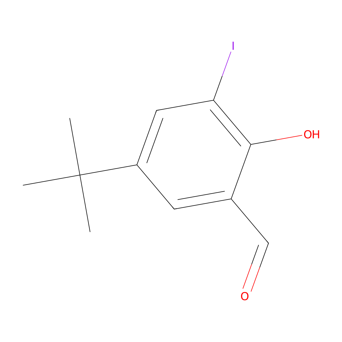 5-tert-Butyl-2-hydroxy-3-iodobenzaldehyde molecular structure, CAS 71064-03-4