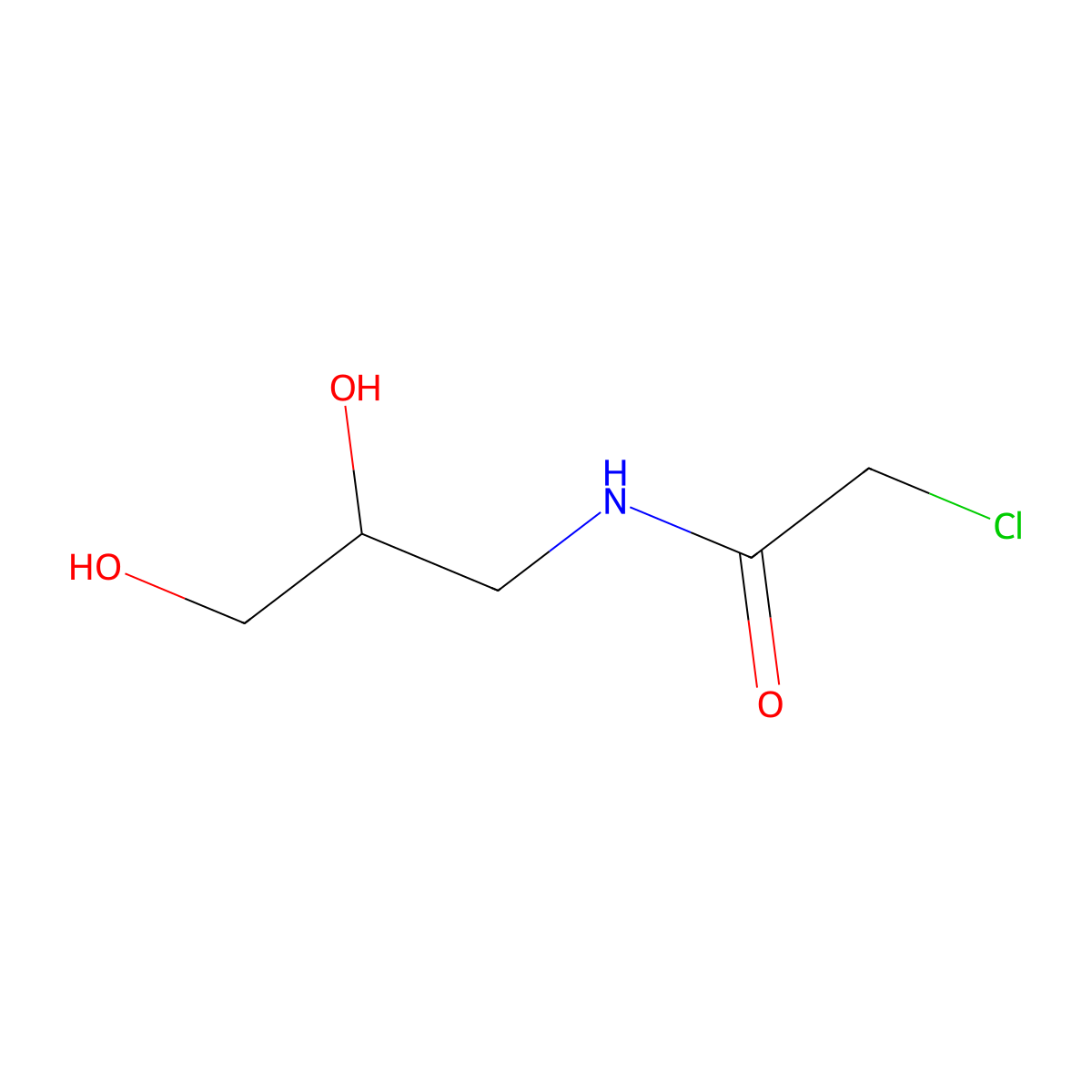 2-Chloro-N-(2,3-dihydroxypropyl)acetamide molecular structure, CAS 71064-34-1