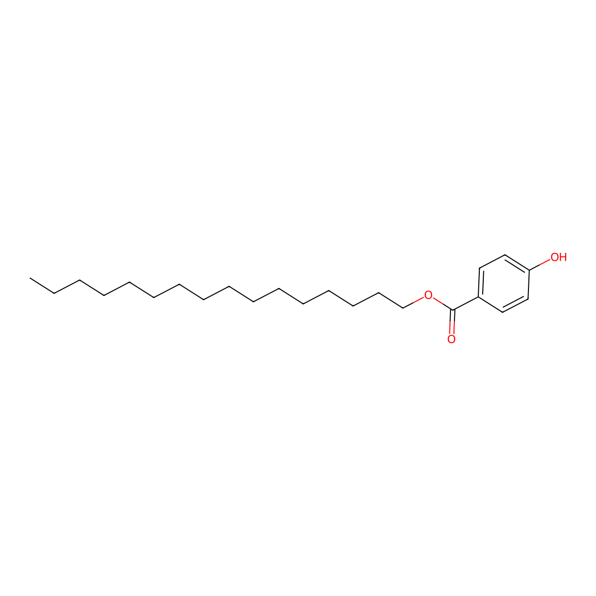 Hexadecyl 4-hydroxybenzoate molecular structure, CAS 71067-09-9