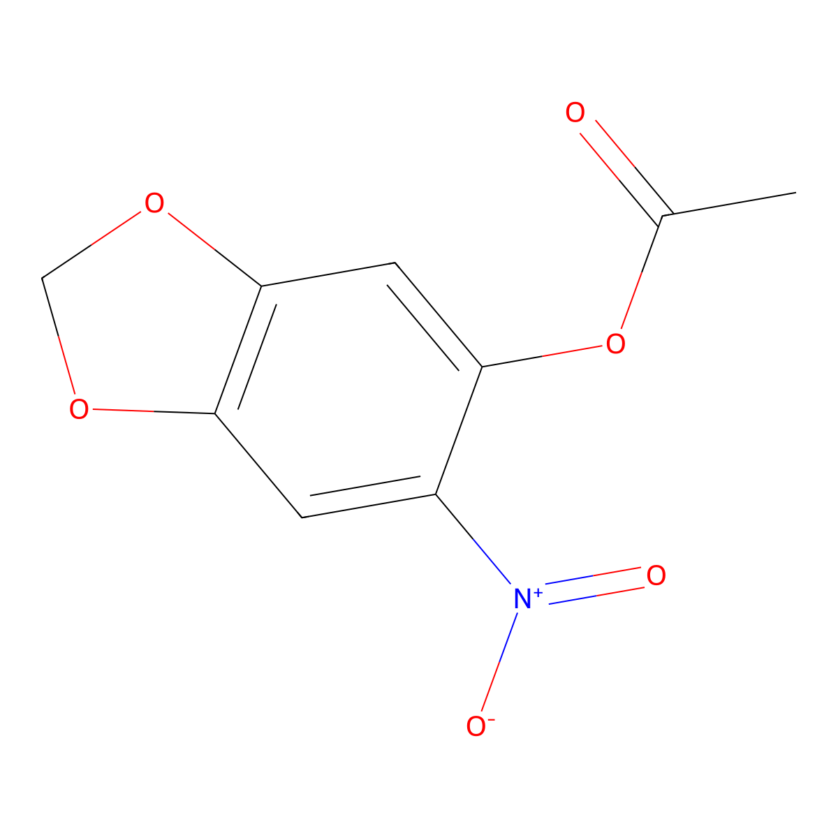 6-Nitro-1,3-benzodioxol-5-yl acetate molecular structure, CAS 7107-08-6