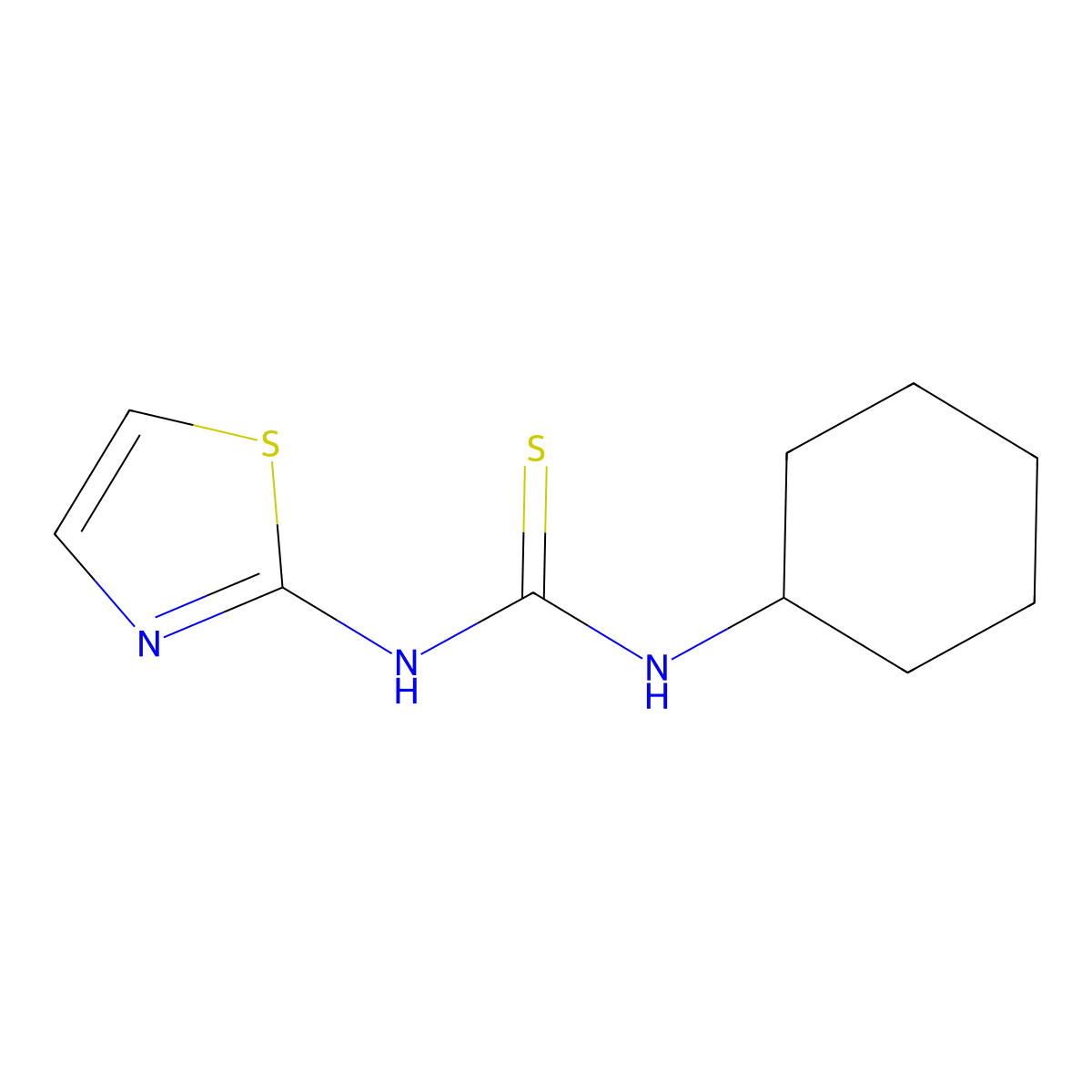 1-Cyclohexyl-3-(1,3-thiazol-2-yl)thiourea molecular structure, CAS 71071-22-2