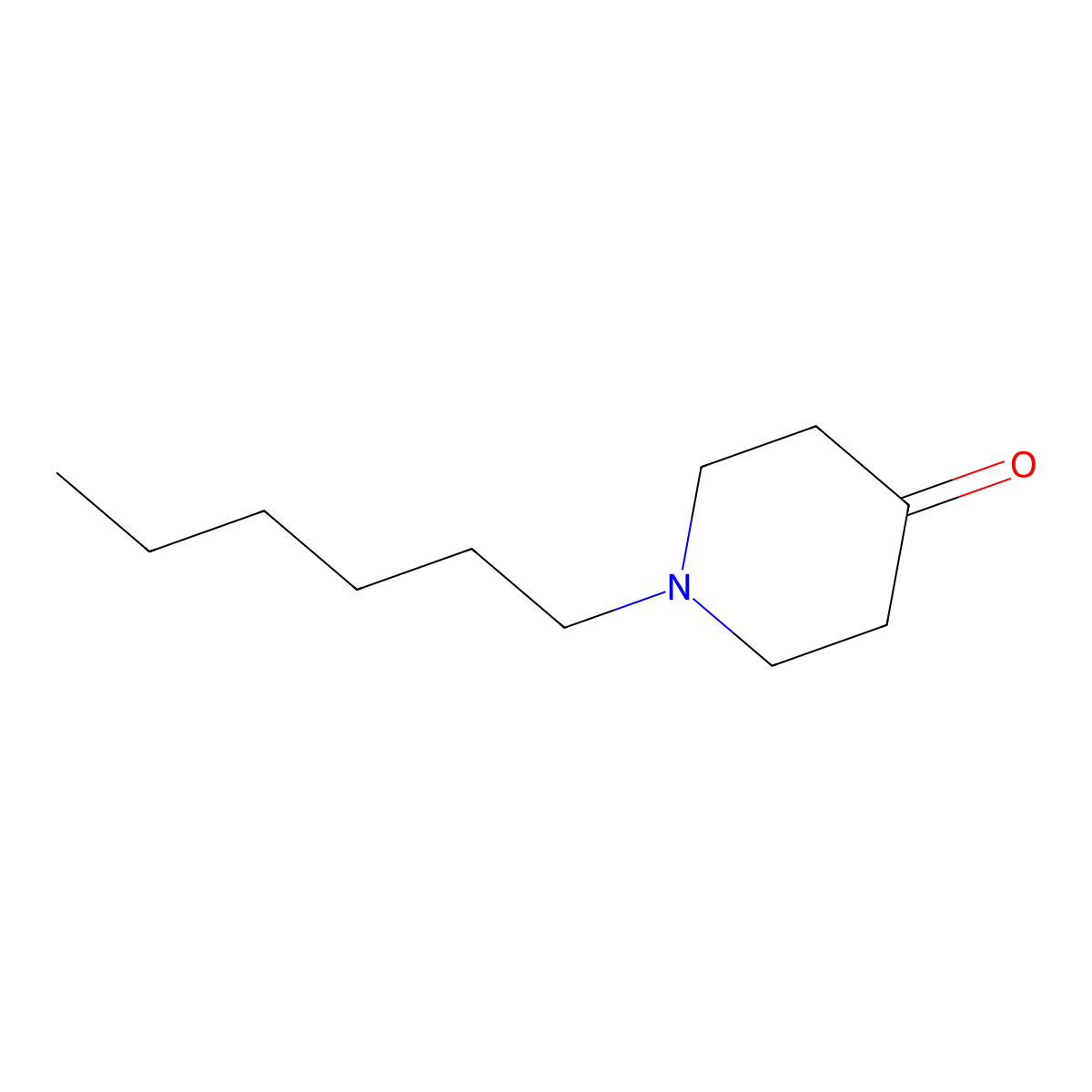 1-Hexylpiperidin-4-one molecular structure, CAS 71072-22-5