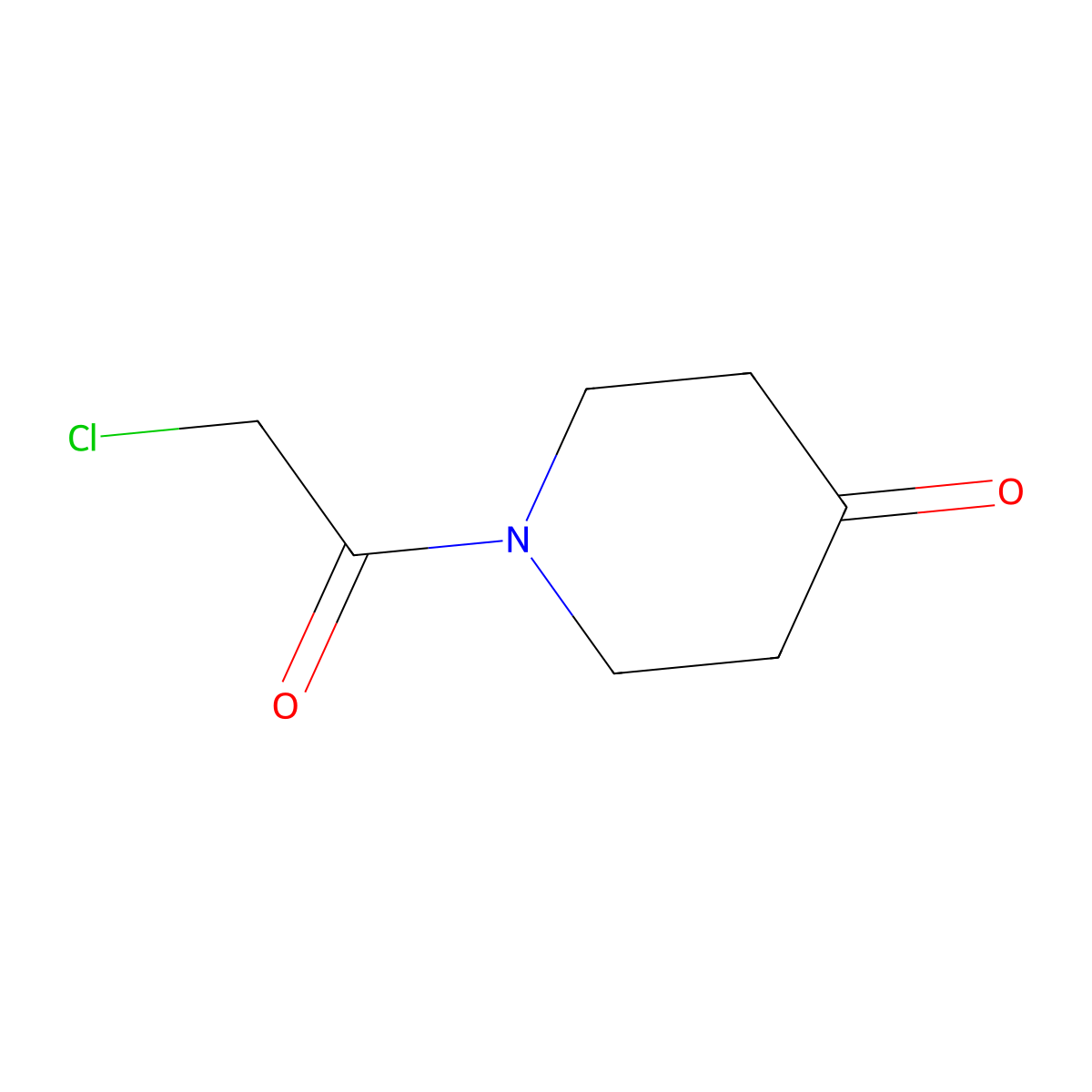 1-(2-Chloro-acetyl)-piperidin-4-one molecular structure, CAS 71072-30-5