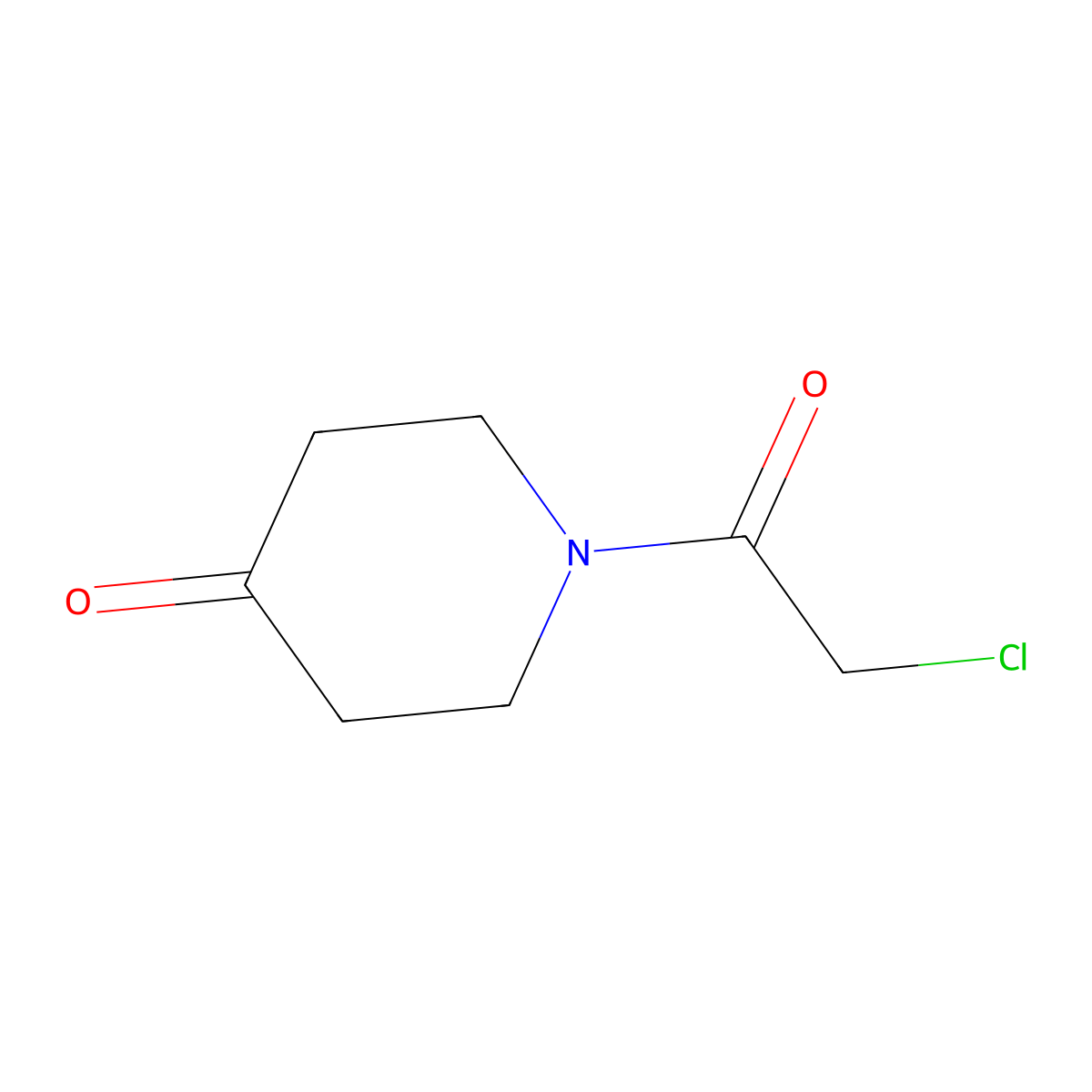 1-(2-Chloro-acetyl)-piperidin-4-one molecular structure, CAS 71072-30-5