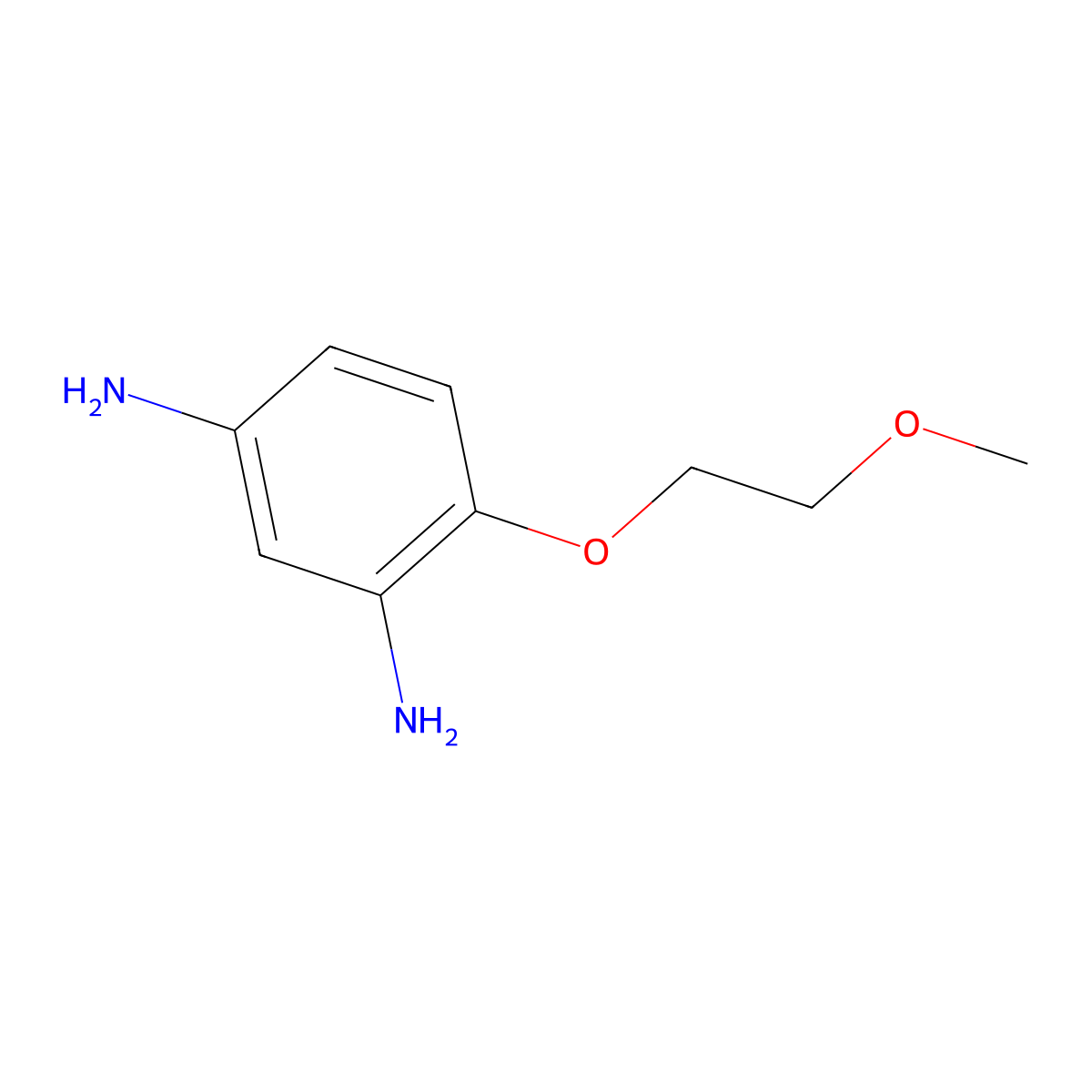 1,3-Benzenediamine, 4-(2-methoxyethoxy)- molecular structure, CAS 71077-37-7