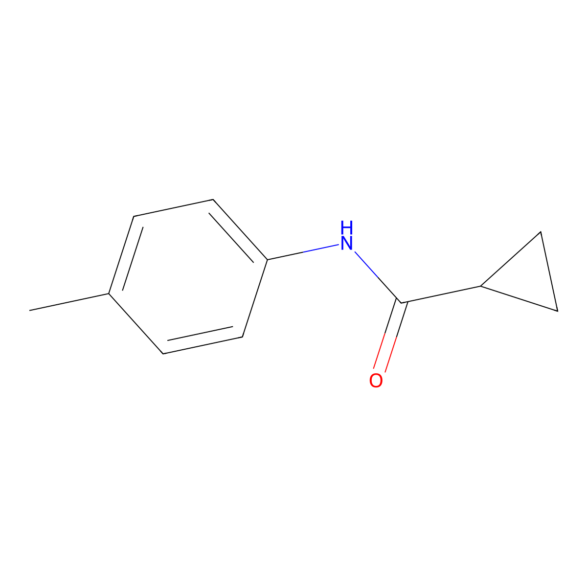 N-(4-methylphenyl)cyclopropanecarboxamide molecular structure, CAS 7108-41-0