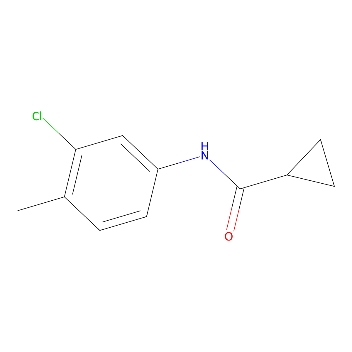 3'-Chloro-4'-methyl-1-cyclopropanecarboxanilide molecular structure, CAS 7108-42-1