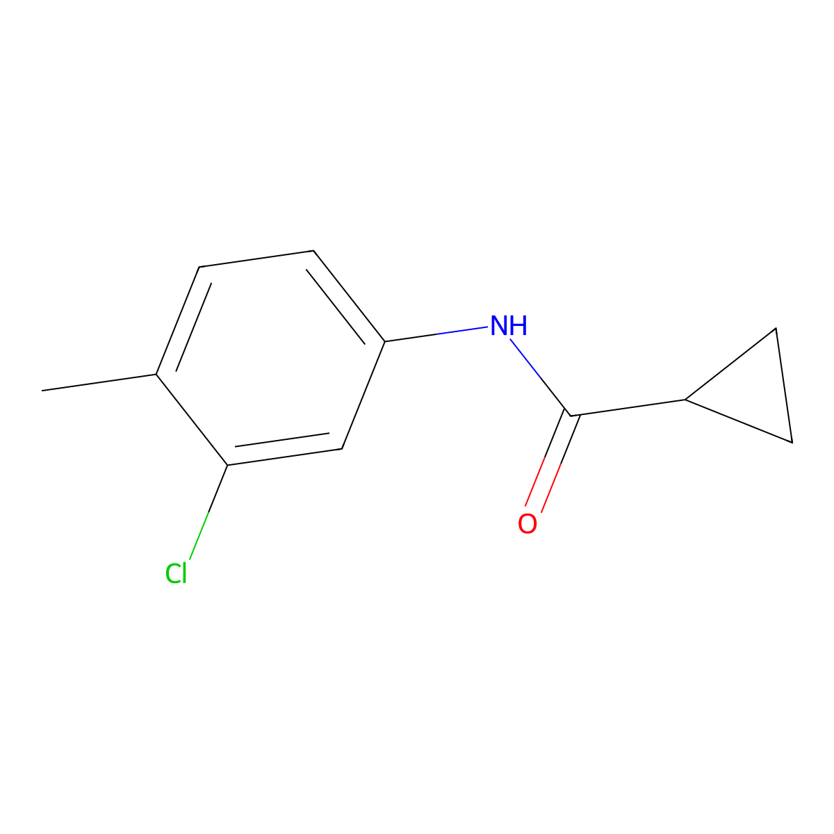 3'-Chloro-4'-methyl-1-cyclopropanecarboxanilide molecular structure, CAS 7108-42-1