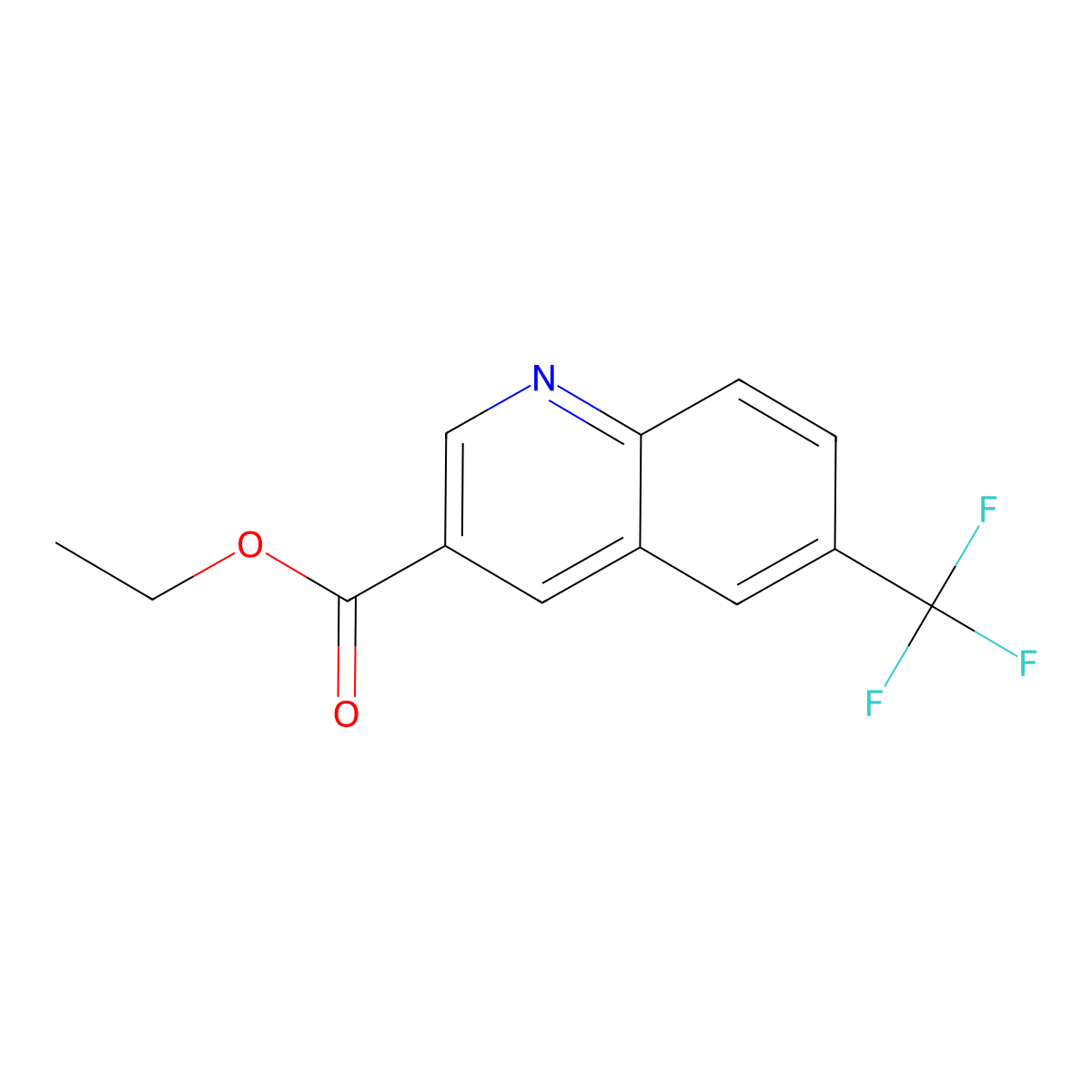 Ethyl 6-(trifluoromethyl)quinoline-3-carboxylate molecular structure, CAS 71083-15-3
