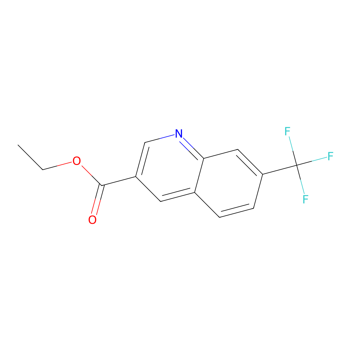 Ethyl 7-(trifluoromethyl)quinoline-3-carboxylate molecular structure, CAS 71083-18-6