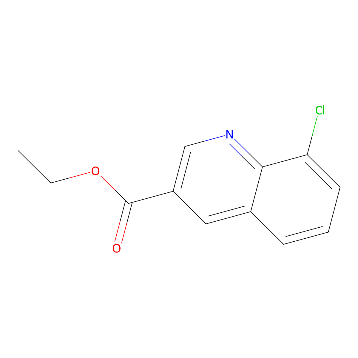 Ethyl 8-chloroquinoline-3-carboxylate molecular structure, CAS 71083-19-7