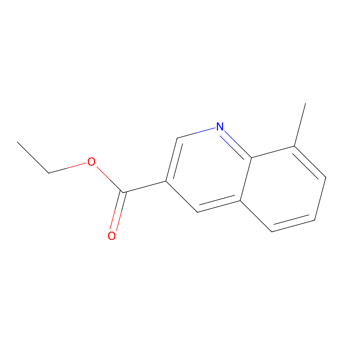 Ethyl 8-methylquinoline-3-carboxylate molecular structure, CAS 71083-20-0
