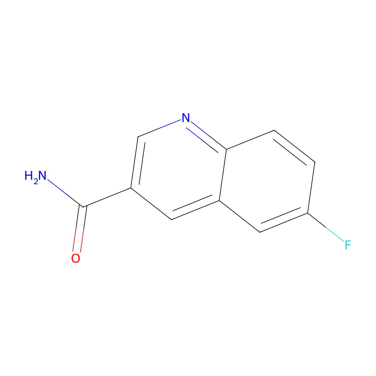 6-Fluoroquinoline-3-carboxamide molecular structure, CAS 71083-29-9