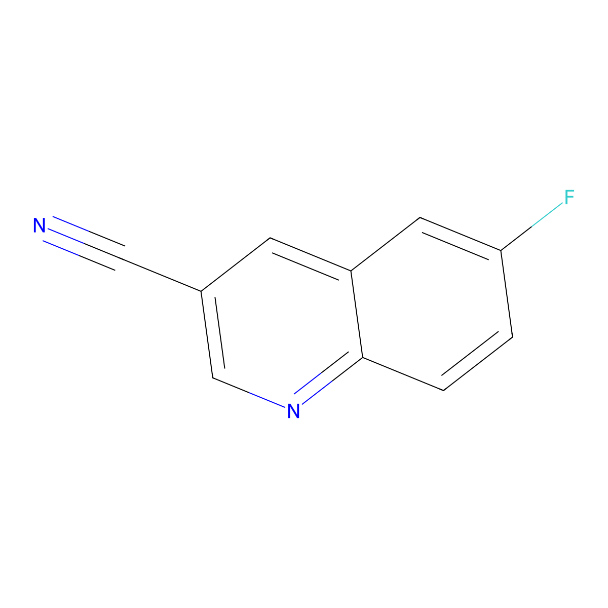 6-Fluoroquinoline-3-carbonitrile molecular structure, CAS 71083-44-8