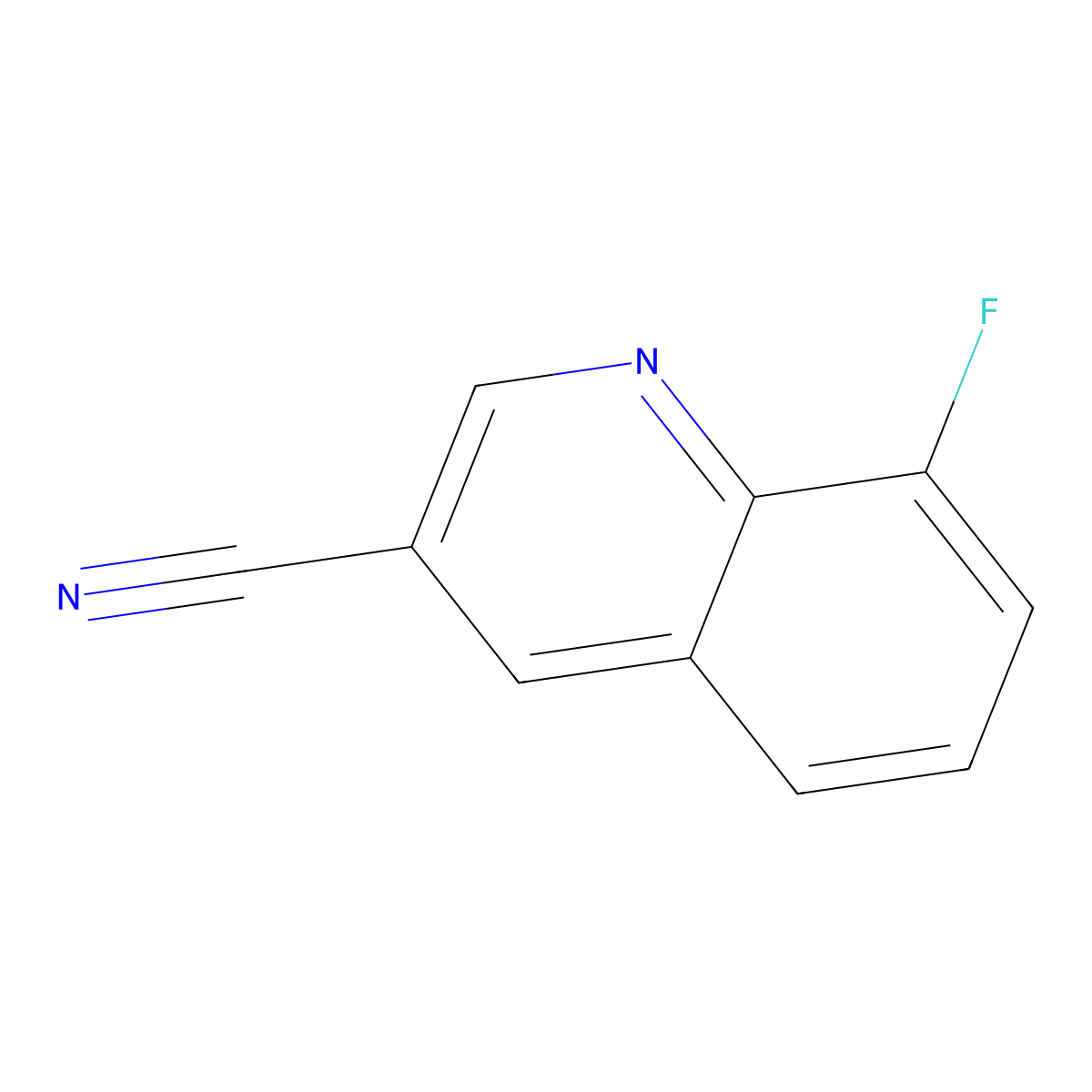 8-Fluoroquinoline-3-carbonitrile molecular structure, CAS 71083-52-8