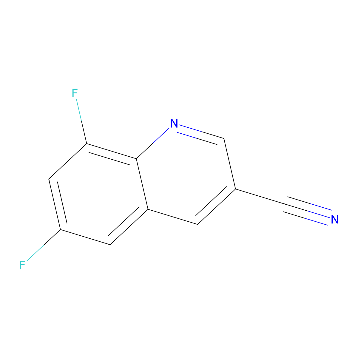 6,8-Difluoroquinoline-3-carbonitrile molecular structure, CAS 71083-55-1