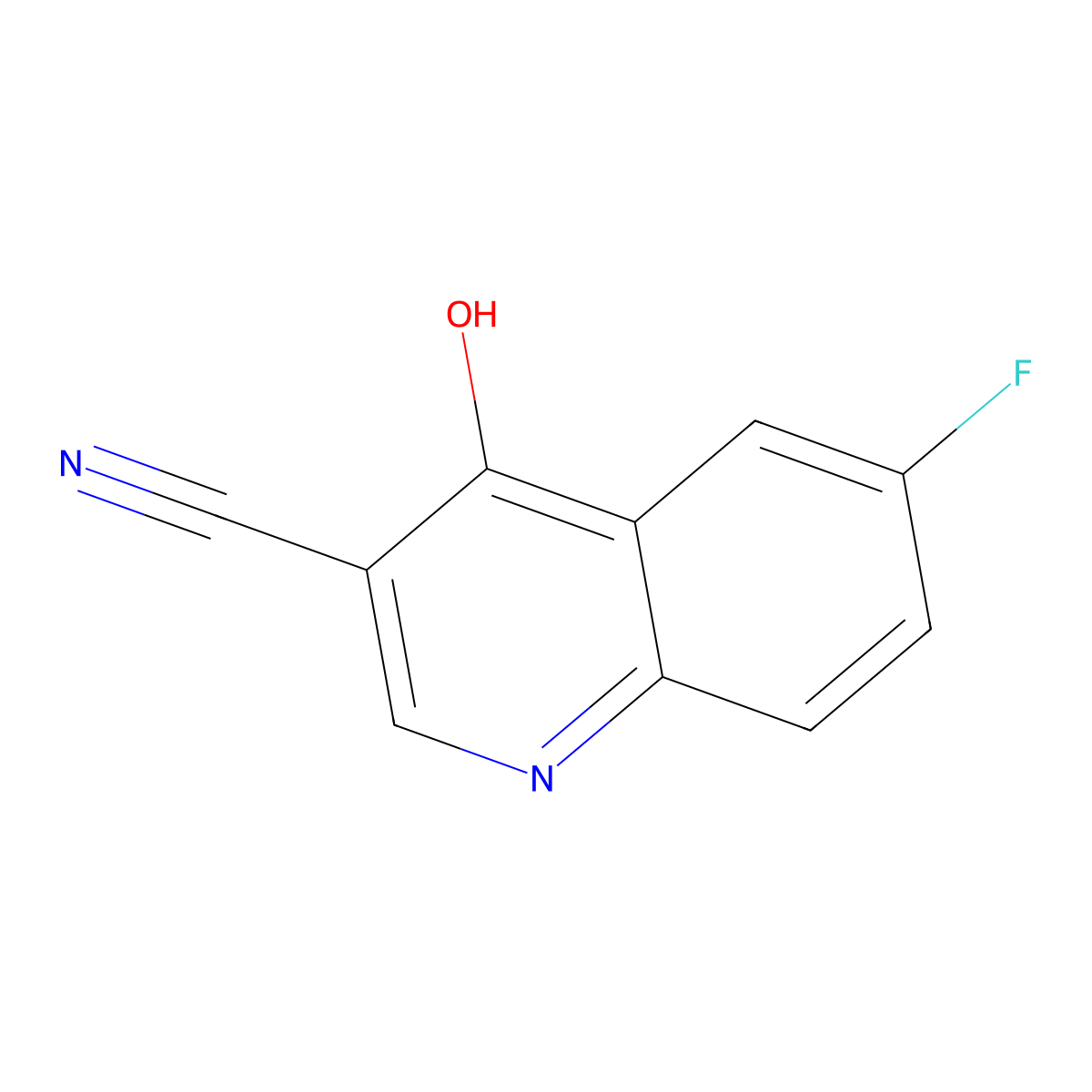 6-Fluoro-4-oxo-1,4-dihydroquinoline-3-carbonitrile molecular structure, CAS 71083-60-8