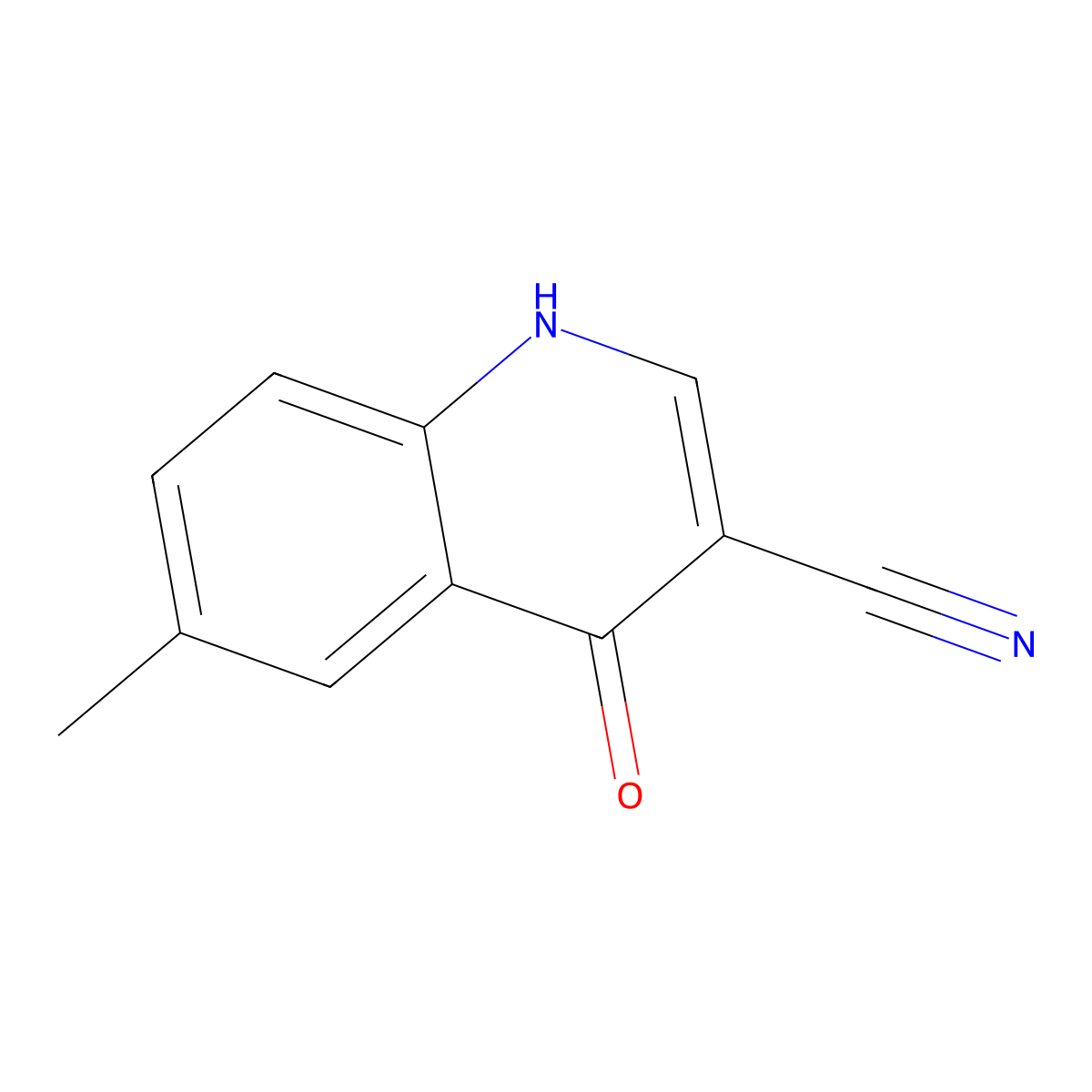 4-Hydroxy-6-methylquinoline-3-carbonitrile molecular structure, CAS 71083-62-0