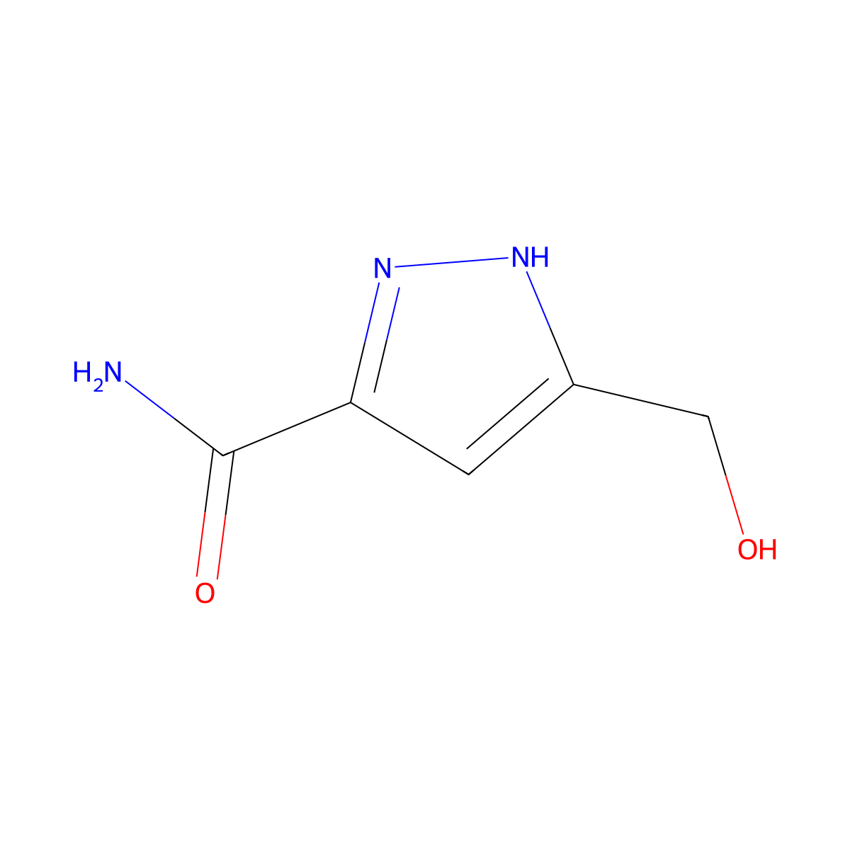 5-(Hydroxymethyl)-1H-pyrazole-3-carboxamide molecular structure, CAS 71083-83-5
