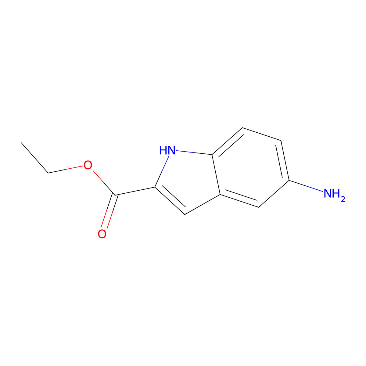 Ethyl 5-amino-1H-indole-2-carboxylate molecular structure, CAS 71086-99-2