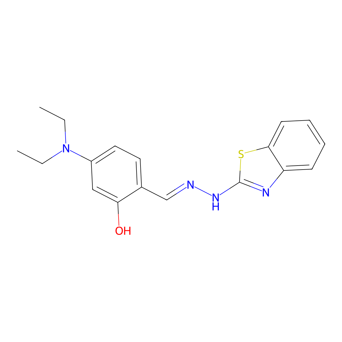 4-(Diethylamino)-2-hydroxybenzaldehyde 2-(2-benzothiazolyl)hydrazone molecular structure, CAS 71087-01-9