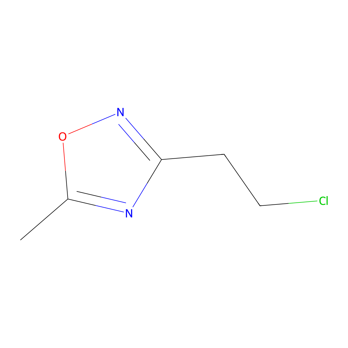 3-(2-Chloroethyl)-5-methyl-1,2,4-oxadiazole molecular structure, CAS 71088-13-6