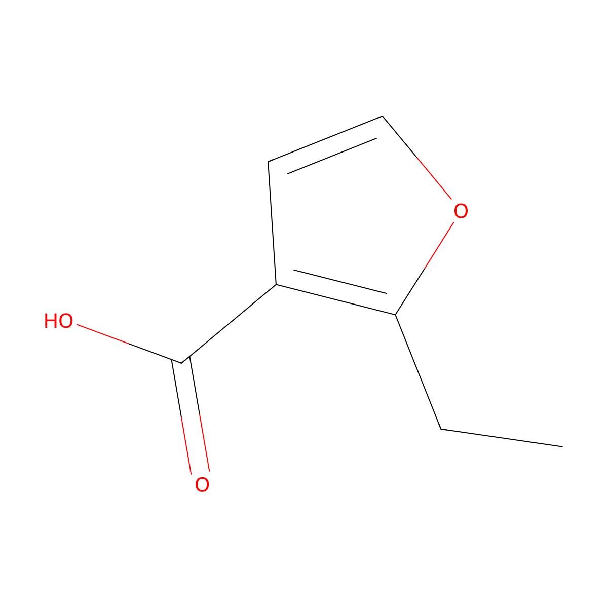 2-Ethylfuran-3-carboxylic acid molecular structure, CAS 71088-82-9