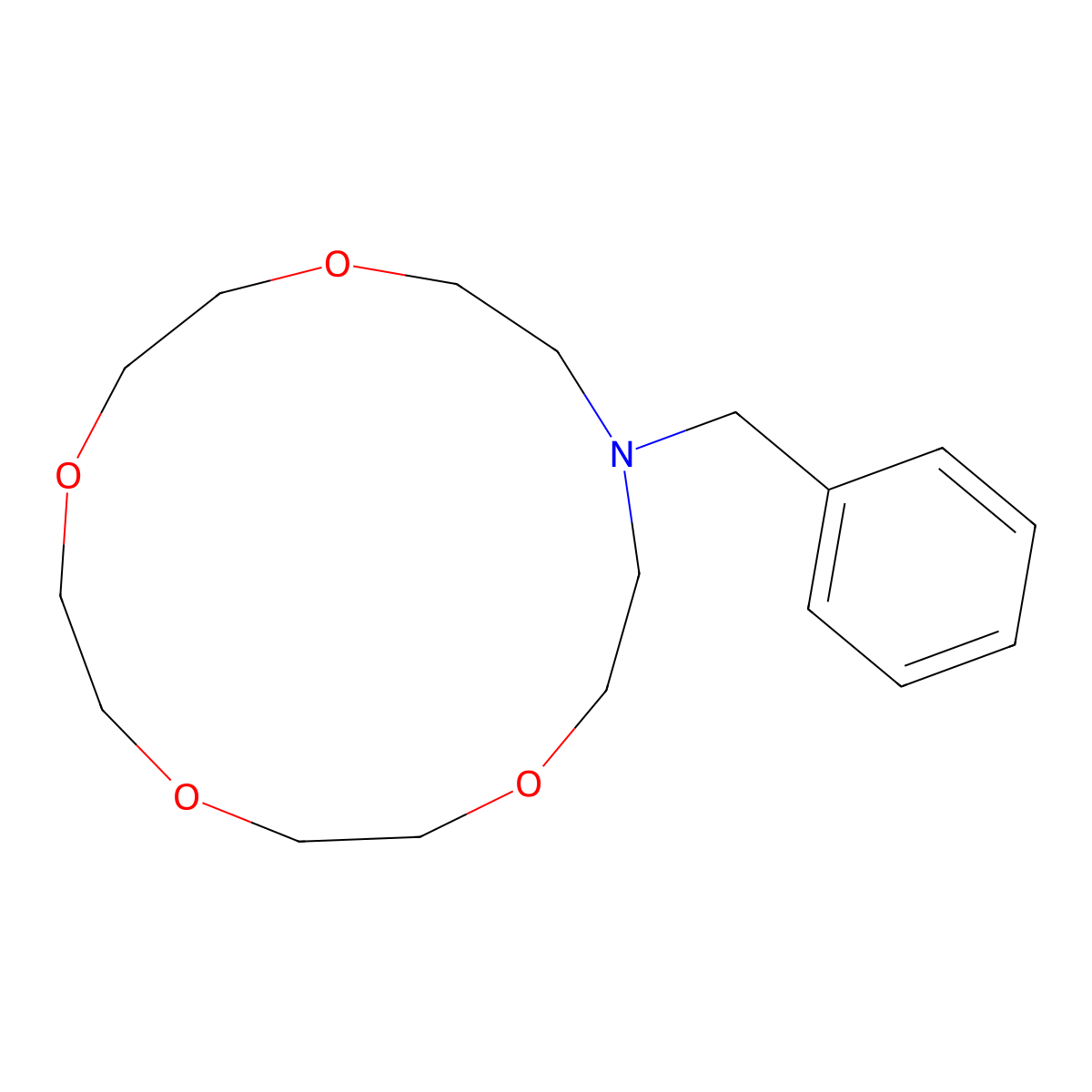 13-(Phenylmethyl)-1,4,7,10-tetraoxa-13-azacyclopentadecane molecular structure, CAS 71089-11-7