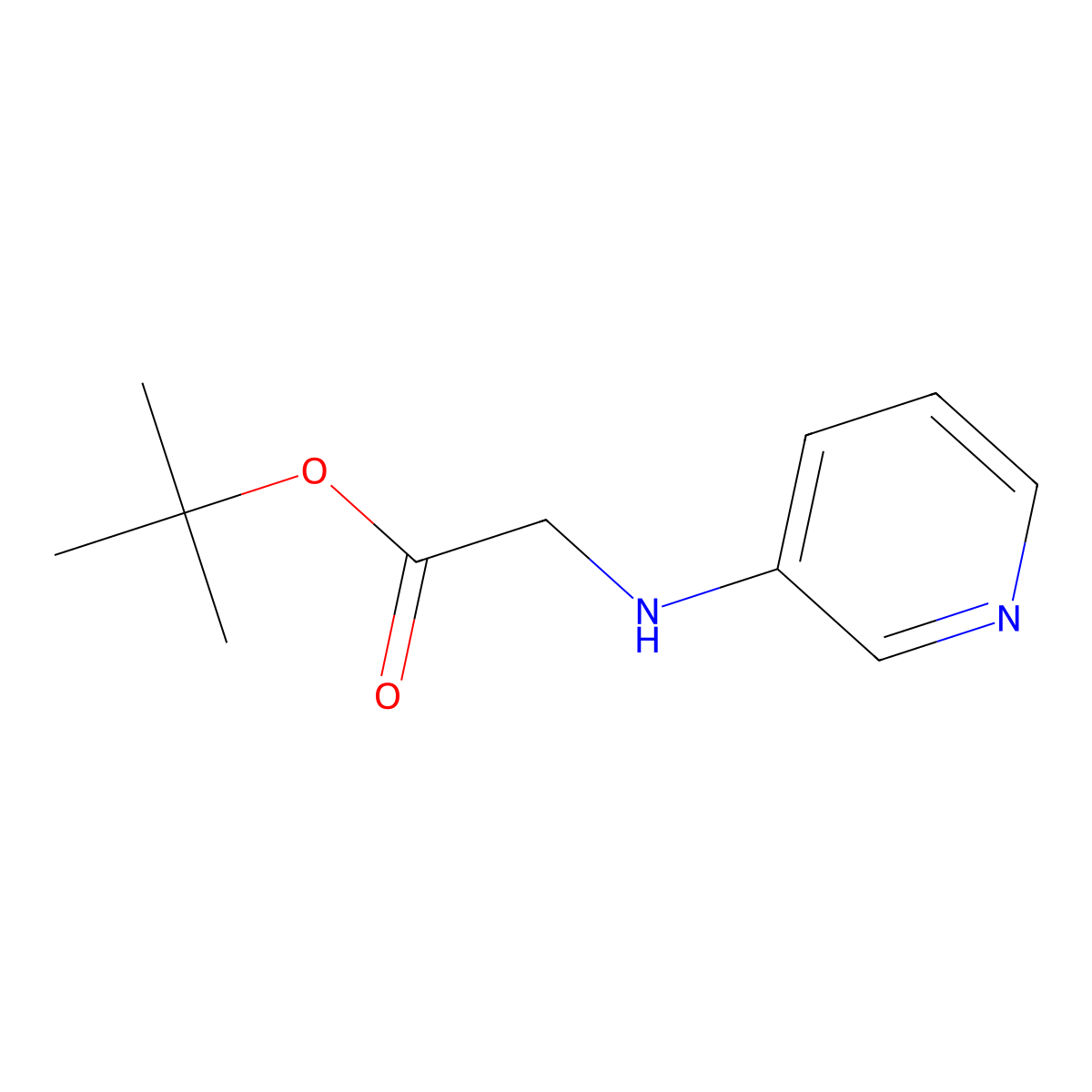 Tert-butyl 2-(pyridin-3-ylamino)acetate molecular structure, CAS 710939-70-1