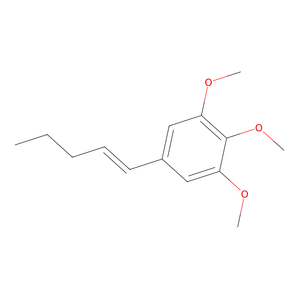 5-(E-Pent-1-enyl)-1,2,3-trimethoxy benzene molecular structure, CAS 71094-59-2