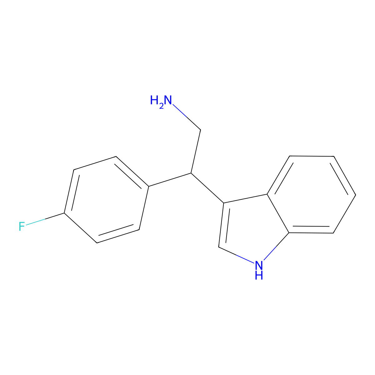 2-(4-fluorophenyl)-2-(1H-indol-3-yl)ethanamine molecular structure, CAS 710941-37-0